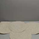 Floroom 15 Inch Round Braided Placemats Set of 4, Washable Heat Resistant Cotton Polyester Circle Boho Place Mats for Kitchen Dining Table - Canvas Beige