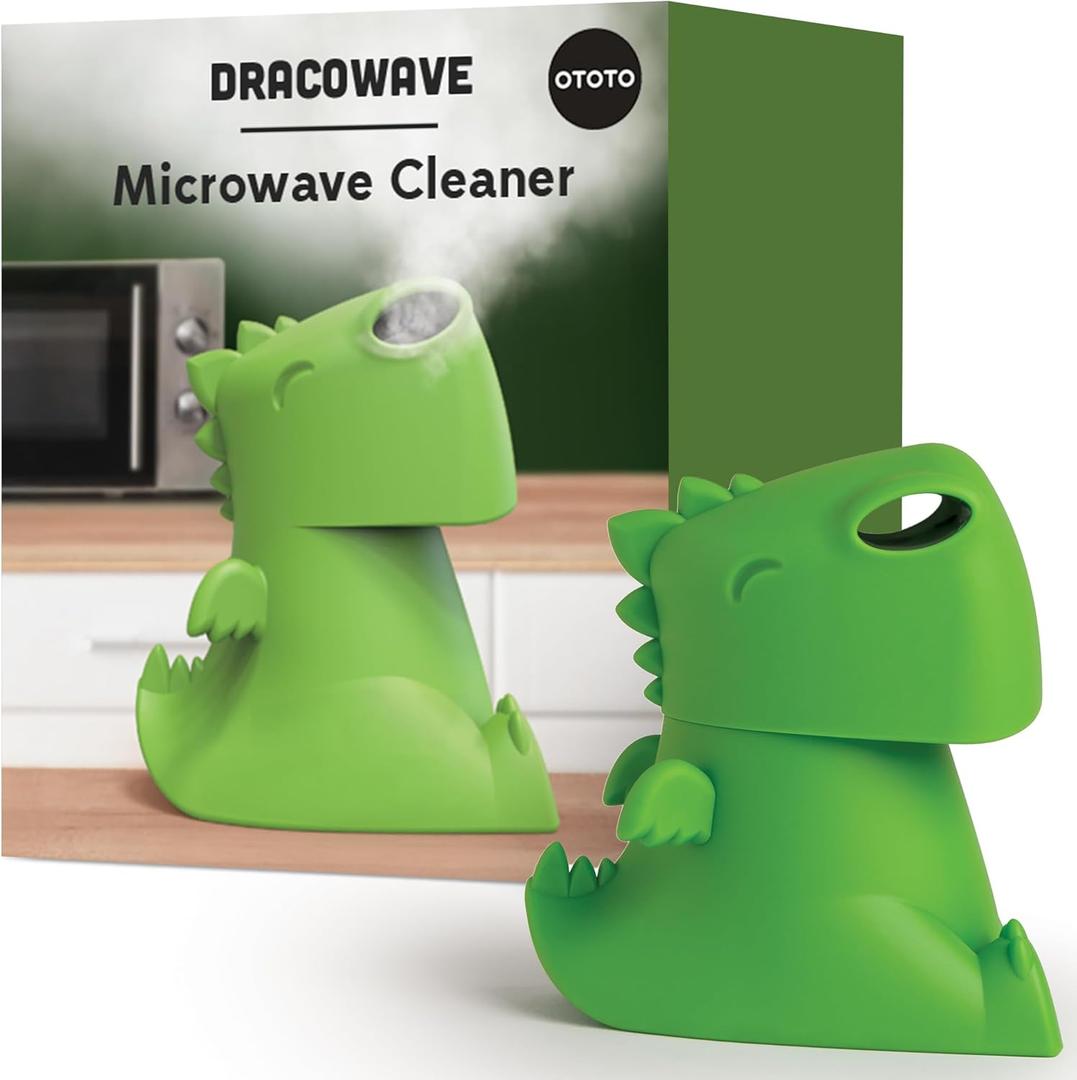 OTOTO NEW Dracowave Microwave Cleaner - Dragon Microwave Steam Cleaner, Cleans Grime in Minutes with Water and Vinegar - Cute Kitchen Gifts Accessories, Funny Kitchen Gadgets, White Elephant Gifts (Green)