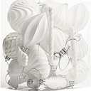 Christmas Ball Ornaments Shatterproof Plastic Tree Ornaments 20PCS Shaped Styles Xmas Tree Holiday Decor,White