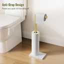 Homevacious Gold Toilet Paper Holder Stand Marble Base SUS 304 Stainless Steel Freestanding Tissue Roll Holder for Bathroom Rustproof Storage for 4 Rolls Brushed Gold