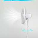 BLACK+DECKER 16-Inch Pedestal Fan, BFP16MXW, Oscillating Fan for Home and Office, Standing Fan with 3 Speed Settings, Height Adjustable with Adjustable Head Tilt, White