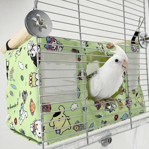 Large Spring Summer Breathable Bird Nest House, Bird Bed for Cage, Parrot Nest Snuggle Shed Hut for Four Seasons, Easy to Install for Quaker Lovebirds (Medium,Green)
