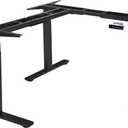 VWINDESK VJ301 L Shaped Electric Height Adjustable Standing Corner Desk Frame Only W/Triple Motor, Ergonomic Sit Stand Up Height Adjustable Steel Base with Digital Memory Keypad (Black)