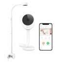 NETVUE Peekababy Baby Camera Monitor, Wireless Baby Monitor with Camera & Audio, 4-in-1 Crib Mount, Smart App, Sleep Analysis & Two-Way Talk (White)