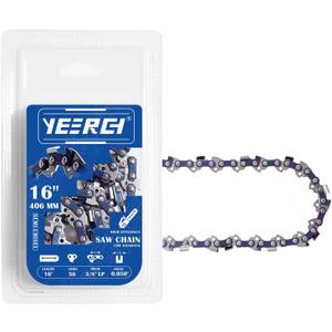 2 x 16 Inch Chainsaw Chain 3/8" LP Pitch .050" Gauge 56 Drive Links-Fits for Craftsman, Poulan, Ryobi, Echo, Greenworks and More 16" Saw Chain (Semi-Chisel)