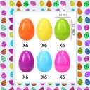 36PCS Large Plastic Easter Eggs, 3.5" Empty Plastic Easter Egg with Assorted Bright Colors for Easter Eggs Hunt, Easter Basket Stuffers, Filling Treats, Party Favor and Classroom Prize Suppy