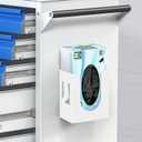 THYGIFTREE Magnetic Glove Box Holder, Wall Mount Metal Rubber Disposable Latex Gloves Tissue Dispenser for Tool Box Garage Workshop Kitchen, White