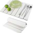 Stone Dish Drying Mat Kitchen Counter, 16x12 Quick Dry Stone Mat Kitchen Dish Drying Mats for Kitchen Counter Top, Diatomaceous Earth Drying Mat, Collapsible Mats Pads for Drying, White