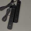 2 Pack Power Strip Surge Protector - 5 Widely Spaced Outlets 3 USB Charging Ports, 1875W/15A 6Ft Braided Extension Cord, Flat Plug Overload Protection, Wall Mount for Home Office Dorm Room Essentials