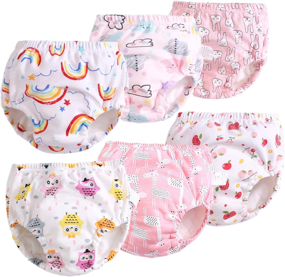 Potty Training Underwear for Girls Boys Potty Training Pants (3T,Pink) Pack of 6