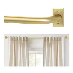 ZYRW Gold Curtain Rod, Room Darkening Rods for Windows 28 to 48 Inches(2.3-4Ft), Wrap Around Curtain Rods, Heavy Duty Blackout Drapery, Modern Decorative Window Treatment Rod, Gold