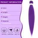 Purple Braiding Hair Pre Stretched 22Inch Synthetic Hair Extensions | Long Straight Crochet Hair,for Stage Party Halloween Costume Cosplay,90g/Pack,Minimal Shedding,Skin-friendly,Soft,4 Packs