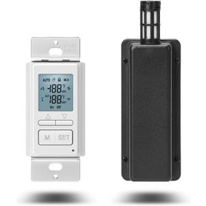 Ortis New 2024! Humidity Sensor Switch, in-Wall Bathroom Fan Automated Control Switch, Separate Sensor for Better Moisture Detection, 328ft Range, 110/220V, Keep Your Room Dry