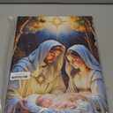 Nativity Scene Canvas Wall Art Christ in a Manger Jesus Mary and Joseph Painting Picture Wall Decor Star of Bethlehem Poster Print Artwork for Living Room Nursery Bedroom Church Home Decoration (16"L x 12"W)