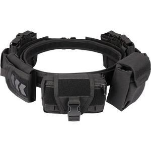 Tactical Battle Belt with Quick Release & Accessory Pouches - 7 in 1 Duty Belt for Men (Black)