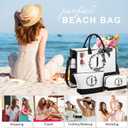 Personalized Gifts for Women, Initial Canvas Tote Bag & Makeup Bag Monogrammed Beach Tote Bags for Women w/ Zipper, Mothers Day Birthday Gifts for Mom Her Wife Girlfriend Sister Best Friend Teacher