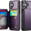 Vinich for iPhone 17 Wallet Case with Card Holder, RFID Blocking Credit Slots Kickstand Shockproof Phone Cover Fit for iPhone 17 6.3" Purple