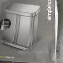 simplehuman 58 Liter / 15.3 Gallon Rectangular Hands-Free Dual Compartment Recycling Kitchen Step Trash Can with Soft-Close Lid, Brushed Stainless Steel