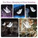 YM sky Wedding Butterfly LED Floor Lamp: Hanging Butterfly White Color Ceiling Light - Romantic Wedding Decoration Lights Fixture - Adjustable Height Creative Butterfly Props (1, 60 CM/23.6 in)
