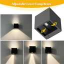 SOTTLOT Solar Lights, 2pcs Up and Down Solar Wall Lights Outdoor Waterproof, 4000K 700LM Cube Design Dusk to Dawn Solars Outdoor Light for Outside Porch Pergola Patio Yard Decor