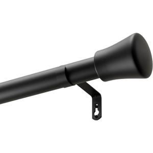 Curtain Rods for Windows 28 to 56 Inch2.33-4.67Ft,1 Inch Diameter Heavy Duty Single Rod,Matte Black Adjustable Decorative Curtain Rod Set for Small Window Itself 32-56 inch