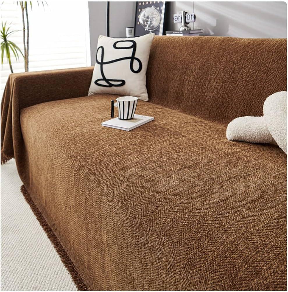Blanket cover for bed or couch brown, Size 63 x 48 (brown)