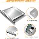 Upgraded TOA-65 CTOA-130PC2 Crumb Tray Replacement for Cuisinart Toaster Oven Tray 304 Stainless Steel TOA-65CT Parts Cuisinart Digital Air Fryer Drip Tray Bottom Grill Bake Catch Pan Accessories, 15.7"L x 12"W