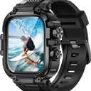 Goton IP68 Waterproof Rugged Band for Apple Watch 46mm/45mm/44mm with Case build-in Screen Protector  Heavy Duty Sport Strap Compatible with iWatch Series 11/10/9/8/7/6/5/4/SE (Black)