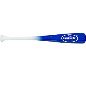 BamBooBat by PINNACLE SPORTS EQUIPMENT INC. Adult Baseball and Softball Wood One Hand Training Bat- 18 Inch or 21 Inch (White Handle/Royal Barrel)