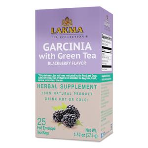 Lakma Garcinia Cambogia Green Tea with Blackberry - 25 Tea Bags (25 Count (Pack of 1), Best Before 02/2026 Lakma Garcinia Cambogia Green Tea with Blackberry - 25 Tea Bags (25 Count (Pack of 1), Best Before 02/2026