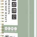 Mzj.Office Lined Journaling Notebook for Women, A5 Spiral Notebook with 100gsm Thick Paper, 70 Sheets / 140 Pages, Notebooks for Work, Journals, Notes, Bible Study, and Daily Use , 3pcs