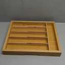 Kitsure Silverware Organizer - Expandable Bamboo Kitchen Drawer Organizer for Cooking Utensils and Cutlery, Sturdy & Thickened Kitchen Organizers and Storage Solution, 20.2"15.5"1.8" (Natural)