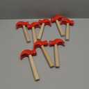 Lewtemi 8 Pcs Wooden Hammer Toys Simulation Hammers Small Toy Maintenance Tools Toys for Education Little Teenagers School Gift Birthday Party, Red, 6.5 Inches
