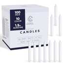 Candle Charisma 100 White Spell Candles - 4" Unscented Paraffin Chime Candles, Smokeless & Dripless, Colored Candles, 1.5 Hours Burn Time 0.4" Thick Taper Candles for Rituals, Witchcraft and Parties