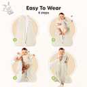 2-Pack Baby Sleep Sacks, Zipper Wearable Blanket - 0.5TOG Organic Cotton, Lightweight,Soft Cozy Infant Sleeping Sack 3-6 months,Easy to Wear Small Newborn Transition Swaddles Sleepsacks(BumbleBear, S) (White)