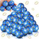 Soulchen 24 Pcs Blue and Golden Rings Stress Balls Blue and Gold Birthday Party Favors Sensory Fidget Toys Gifts Squeeze Anxiety Fidget Sensory Balls for Boys Girls Kids Birthday Holiday Event