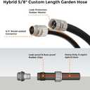 Giraffe Tools Garden Hose 5/8", Custom Length, Heavy Duty, No Kink, Flexible, Rubber Garden Hose, Leakproof Water Hose, 600 Burst PSI, 12ft Male to Female Hose