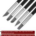 2 x HARFINGTON 5pcs Clay Sculpting Tool, 5 Size Clay Sculpting Shaper Rubber Tip Shaping Pen Silicone Brushes Shaping Carving Tool for Ceramic Sculpture Polymer Clay, Gray
