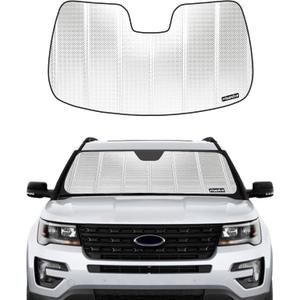Pigenius Windshield Sun Shade for Ford Explorer 2016-2019. Reflective Aluminum Film Front Window Sunshade - BLAZBLOCK