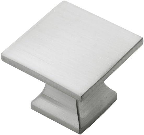 Hickory Hardware Studio Collection Knob 1-1/4 Inch Square Satin Nickel Finish