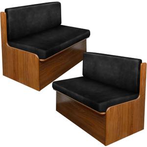 molasofa Leather Like RV Dinette Cushion Covers, RV Booth Seat Cover Stretchable Camper Cushion Couch Covers Washable Slipcovers for Camper Car Bench (2 Backrest & 2 Bench, Black)