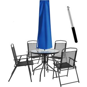OKPOW Umbrella Covers for Outdoor Umbrellas - Small Patio Umbrella Cover for 6 ft to 9 ft Outdoor Table Umbrella - Waterproof Windproof Anti-UV Garden Parasol Covers, Blue