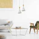 Modern Plug in Pendant Light Kitchen, Adjustable Hanging Lamp, Matte White, funnel pendant light white
