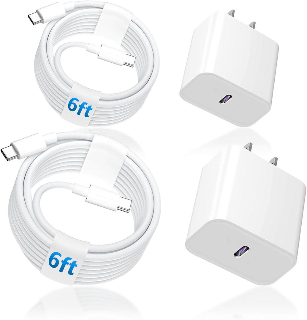 USB C to C Cable Charger for Apple iPad Pro Charger Fast Charging,iPad 10th Gen, 13 12.9 11 10.9 8.3-inch (2025 2024 2022 2021 2020 2018 A17 A16 M4 M3 M2), 20w for iPhone 17 15 16 Block