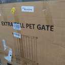 Amibud 41'' Extra Tall Pet Gate for Large Dogs 54.7-63.0'' Wide Indoor No Jumping Over, Heavy Duty Puppy Baby Gate for Doorways, Pressure Mounted Metal Gate for Child Toddler (White)