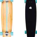 Retrospec Zed Pintail & Cruiser Longboard Adult Skateboard - 44in Bamboo & Canadian Maple Deck with ABEC-7 Bearings, 70mm PU Wheels for Commuting & Carving