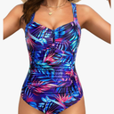 Tempt Me Women Ruched Slimming One Piece Swimsuits Tummy Control Vintage Bathing Suits
L