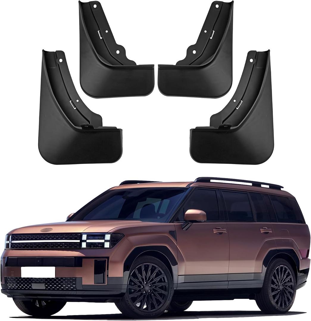 Mud Flaps Compatible with 2026 2025 2024 Hyundai Santa Fe Accessories All Weather Fender Guard Mudguards Sediment Protection No Need to Drill Holes
