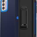 AICase Belt-Clip Holster Case for Samsung Galaxy S21 FE, Drop Protection Full Body Rugged Heavy Duty Case, Shockproof/Drop/Dust Proof Military Grade Protective Durable Phone Case for Galaxy S21 FE 5G (Navy Blue with Belt)
