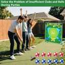 Golf Chipping Game, Play Portable Golf Target Practice Game Set, Fun Indoor & Outdoor Family Yard Game for Backyard, Beach, Parties, Office (2 Clubs & 10 Balls)